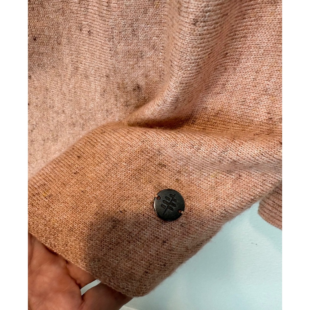 Royal Robbins Cowl Neck Sweater Large Peach Merino Wool Linen Blend Dolman Top - Picture 5 of 9